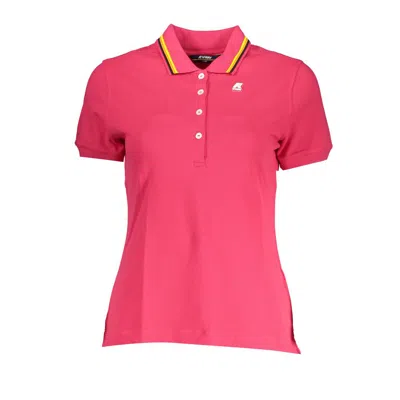 Shop K-way Chic Pink Polo With Contrast Detailing