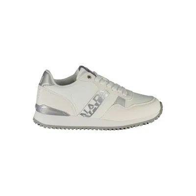 Shop Napapijri Chic White Lace-up Sneakers With Contrast Detail