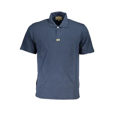 Shop La Martina Classic Short-sleeved Blue Polo