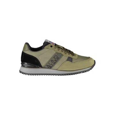 Shop Napapijri Contemporary Green Laced Sneakers