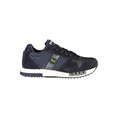 Shop Blauer Contrast Lace-up Sports Sneakers In Blue