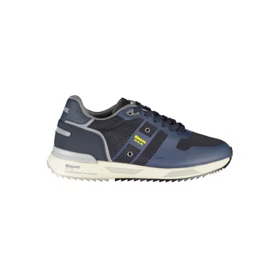 Shop Blauer Dapper Blue Sneakers With Contrast Detailing