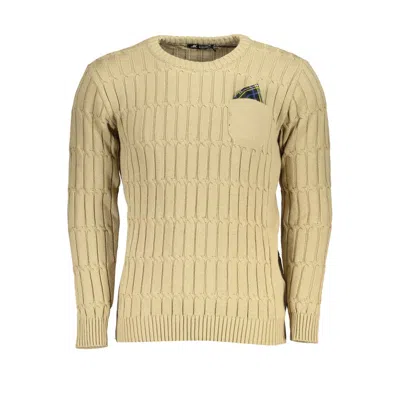 Shop U.s. Grand Polo Elegant Beige Long Sleeve Crew Neck Sweater