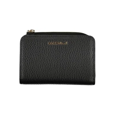 Shop Coccinelle Elegant Black Leather Double Compartment Wallet
