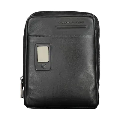 Shop Piquadro Elegant Black Leather Shoulder Bag