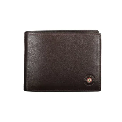 Shop Aeronautica Militare Elegant Brown Leather Wallet With Logo