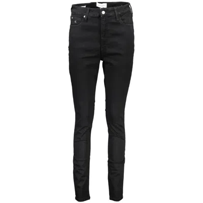 Shop Calvin Klein Elegant Embroidered Black Stretch Jeans