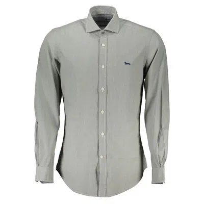 Shop Harmont & Blaine Elegant Green Slim Fit Long Sleeve Shirt