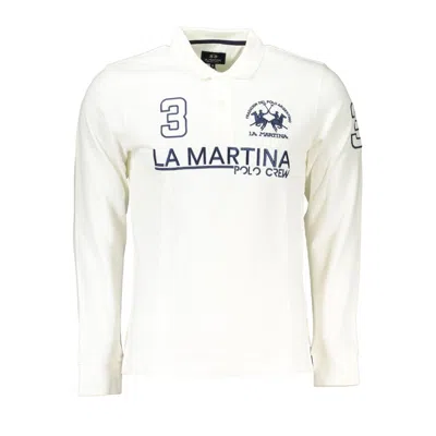 Shop La Martina Elegant Long Sleeved White Polo