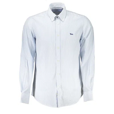 Shop Harmont & Blaine Elegant Striped Button-down Cotton Shirt