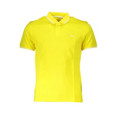 Shop Harmont & Blaine Elegant Yellow Cotton Polo With Contrast Details