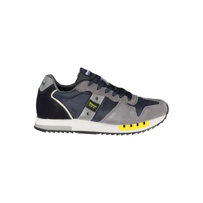 Shop Blauer Elevate Your Step: Blue Contrast Lace-up Sneakers