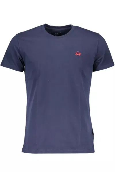 Shop La Martina Blue Cotton T-shirt
