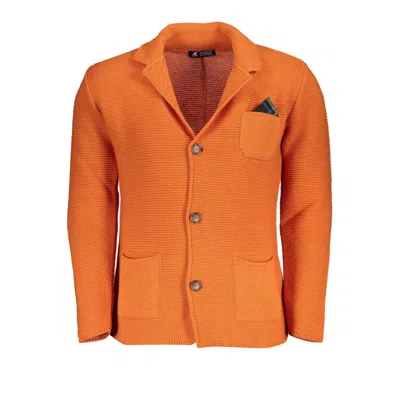 Shop U.s. Grand Polo Orange Pocketed Cardigan Sweater