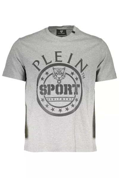 Shop Plein Sport Gray Cotton T-shirt