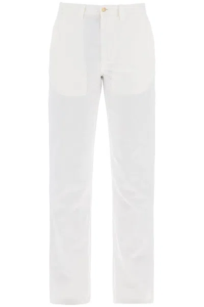 Shop Polo Ralph Lauren Lightweight Linen And Cotton Trousers In Bianco