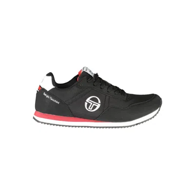 Shop Sergio Tacchini Sleek Black Sneakers With Contrast Details