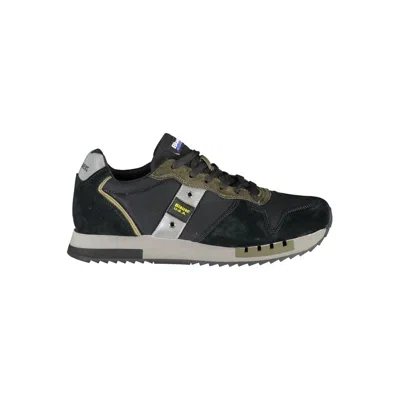 Shop Blauer Sleek Black Sports Sneakers With Contrast Accents