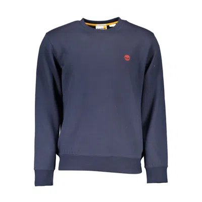Shop Timberland Sleek Blue Organic Cotton Crewneck Sweater