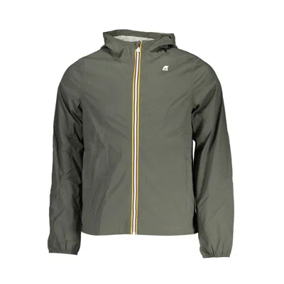 Shop K-way Sleek Green Hooded Sports Jacket
