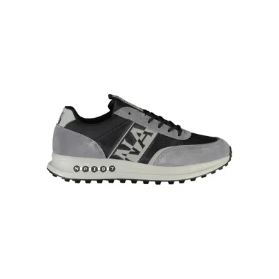 Shop Napapijri Sleek Gray Sports Sneakers With Contrast Detailing
