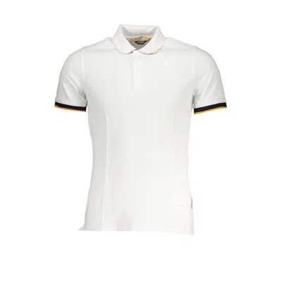 Shop K-way Sleek White Polo Shirt With Contrast Detail