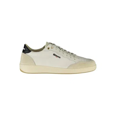 Shop Blauer Sleek White Sneakers With Contrast Accents
