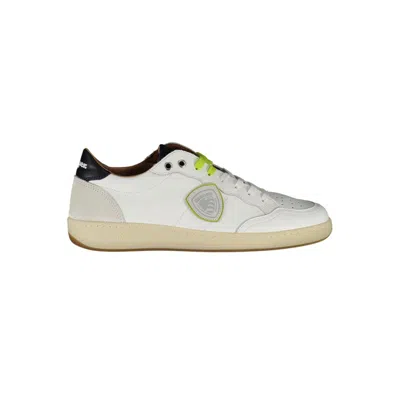 Shop Blauer Sleek White Sneakers With Contrast Accents