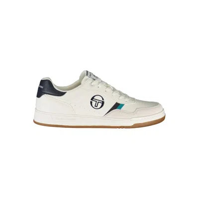 Shop Sergio Tacchini Sleek White Sneakers With Contrast Embroidery