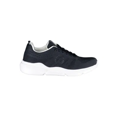 Shop Sergio Tacchini Stylish Blue Lace-up Sneakers With Contrast Details