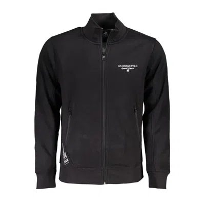 Shop U.s. Grand Polo Chic Fleece Long Sleeve Sweatshirt With Contrast Details In Black