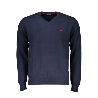 Shop Harmont & Blaine V-neck Embroidered Blue Sweater