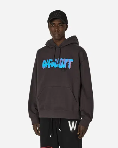Shop Carhartt Drip Hooded Sweatshirt Charcoal In Black