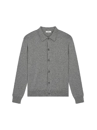 Pangaia Dna Knitted Collared Shirt In Grey Marl