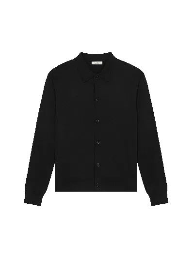 Pangaia Dna Knitted Collared Shirt In Black