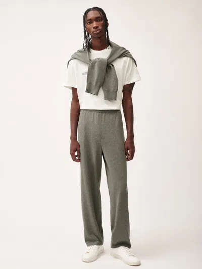 Shop Pangaia Dna Knitted Straight Leg Track Pants In Grey Marl