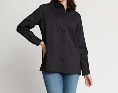 Shop Hinson Wu Sara Long Sleeve Pleated Shirt In Black