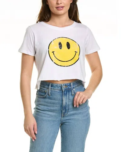 Shop Prince Peter Smiley Face Crop Tee In White