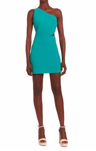 Shop Amanda Uprichard Bowen Mini Dress In Aqua Blue Green In Multi