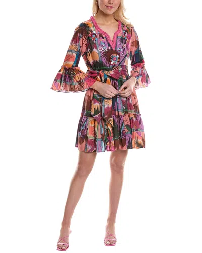 Shop Bella Tu Bird Bell-sleeve Mini Dress In Multi