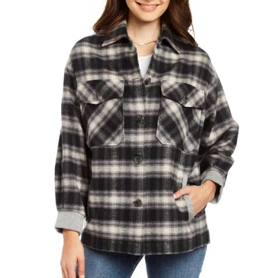 Shop Drew Gabby Plaid Shirt Jacket In Grey Mist Combo In Multi