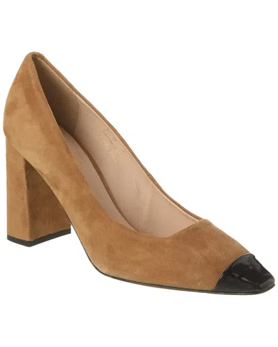 Shop Bruno Magli Melania Suede Pump In Brown