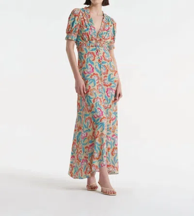 Shop Saloni Lea Smocked Dress In Aphrodite In Multi