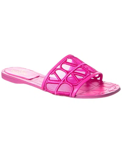 Shop Valentino Toile Iconographe Mesh & Leather Sandal In Pink