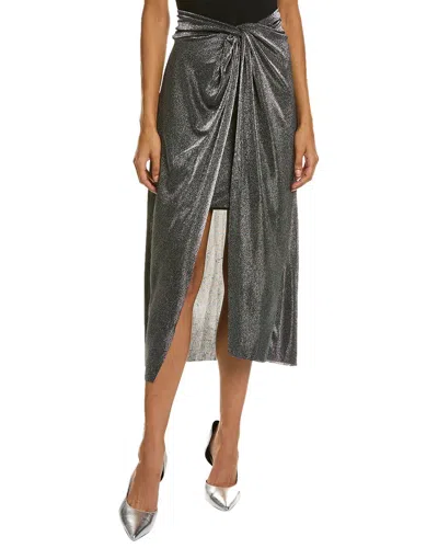 Shop Allsaints Sami Metallic Skirt In Silver