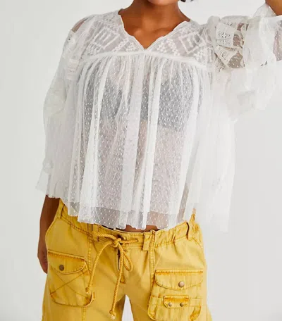 Shop Free People True Candy Tunic Top In Optic White