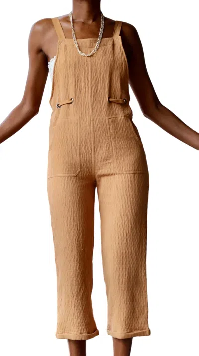 Shop Storia Light And Lux Jumpsuit In Mustard In Brown