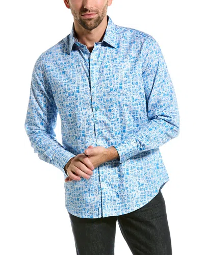 Shop Robert Graham Edens Woven Shirt In Blue