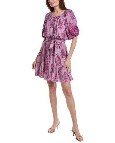 Shop Garrie B Tie-neck Mini Dress In Purple
