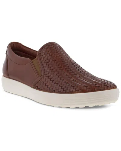 Shop Ecco Soft 7 Leather Slip On Sneaker In Brown